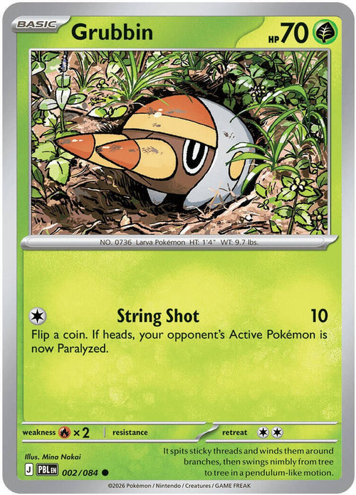Pokemon Trading Card Game Mega Evolution Pitch Black Common Grubbin #2、ToyWiz、kayou