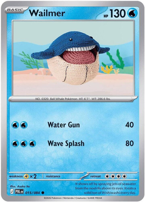 Pokemon Trading Card Game Mega Evolution Pitch Black Common Wailmer #15、ToyWiz、kayou