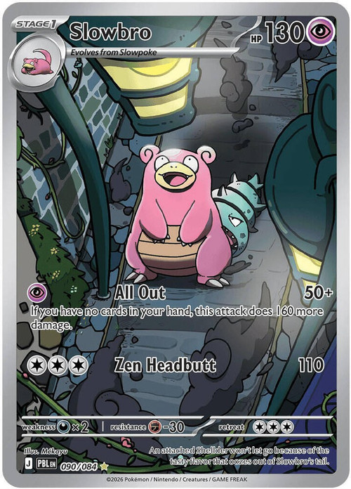 Pokemon Trading Card Game Mega Evolution Pitch Black Illustration Rare Slowbro - 090/084 #90、ToyWiz、kayou