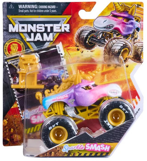 Monster Jam Trophy Card Series 01 Sparkle Smash Diecast Car、ToyWiz、kayou