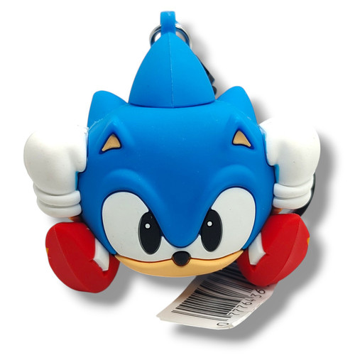 3D Figural Bag Clip Sonic the Hedgehog Series 6 Sonic 2-Inch Minifigure Mid Spin Attack Loose、ToyWiz、kayou