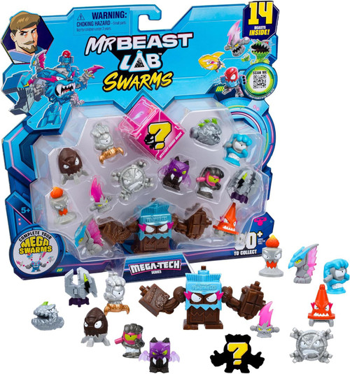 MrBeast Lab Swarms Mega-Tech Series Feastaboom Mini Figure 14-Pack、ToyWiz、kayou