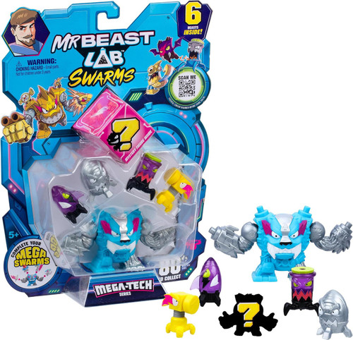 MrBeast Lab Swarms Mega-Tech Series Mini Figure 6-Pack 6 Micro Beasts!、ToyWiz、kayou