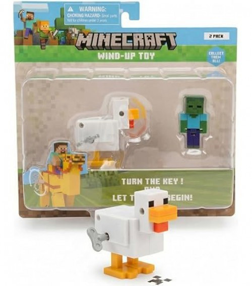Minecraft Chicken & Zombie 2-Inch Wind-Up Toy、ToyWiz、kayou