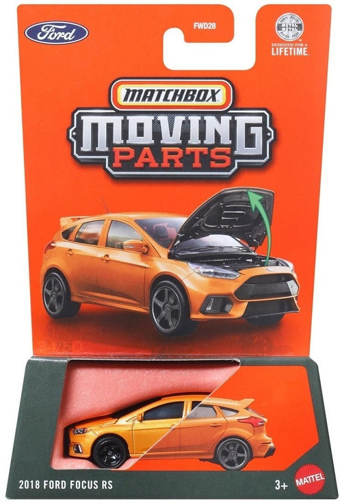 Matchbox Moving Parts 2018 Ford Focus RS Diecast Vehicle Orange、ToyWiz、kayou