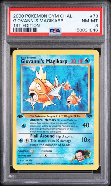 Pokemon Gym Challenge Common Giovanni's Magikarp #73 First Edition PSA 7、ToyWiz、kayou