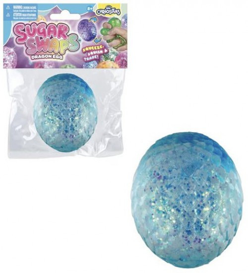 Sugar Swaps Dragon Egg BLUE 2.5-Inch Squishy Squeeze Toy、ToyWiz、kayou