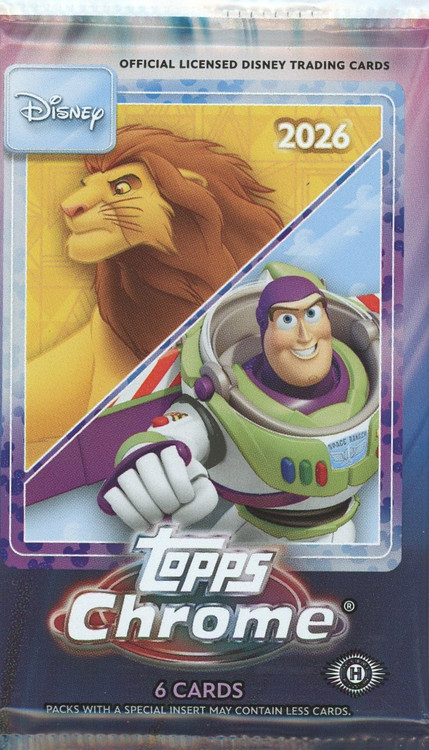 Topps 2026 Chrome Disney Trading Card HOBBY Pack 6 Packs、ToyWiz、kayou
