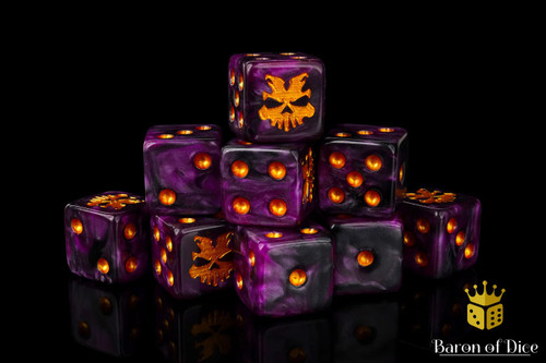 Baron Of Dice 6-Sided d6 Purple Mutant Dice Pack 25-Count Rounded - 16mm、ToyWiz、kayou