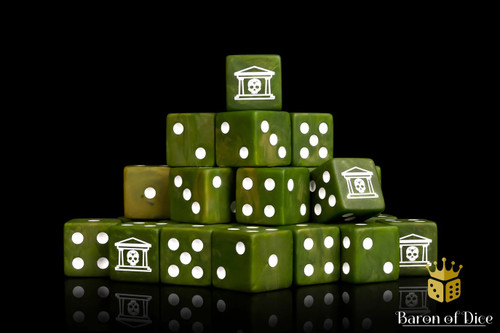 Baron Of Dice 6-Sided d6 Military Gate - Green Dice Pack 25-Count Rounded - 16mm、ToyWiz、kayou