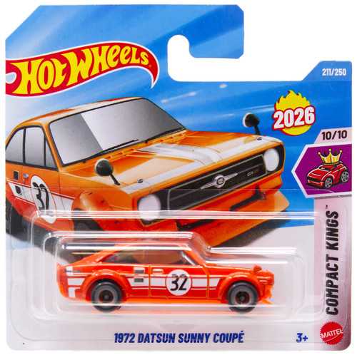 Hot Wheels Compact Kings 1972 Datsun Sunny Coupe Diecast Car、ToyWiz、kayou