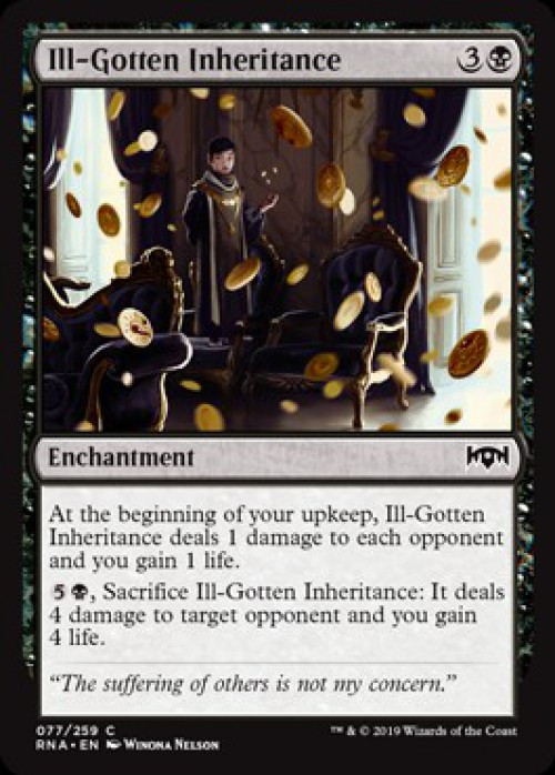 MtG Trading Card Game Ravnica Allegiance Common FOIL Ill-Gotten Inheritance #77、ToyWiz、kayou