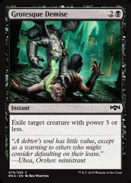 MtG Trading Card Game Ravnica Allegiance Common FOIL Grotesque Demise #75、ToyWiz、kayou