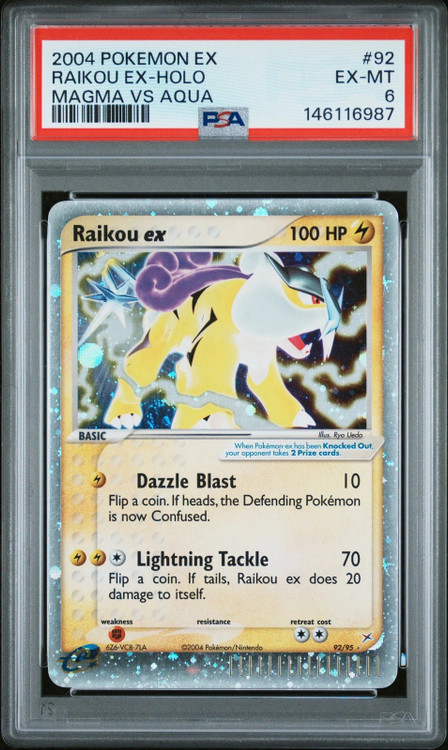 Pokemon Team Magma vs Team Aqua Ultra Rare Raikou ex #92 PSA 6、ToyWiz、kayou
