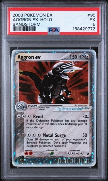 Pokemon Sandstorm Ultra Rare Aggron ex #95 PSA 5、ToyWiz、kayou