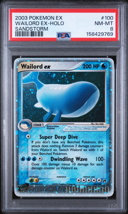 Pokemon Sandstorm Ultra Rare Wailord ex #100 PSA 8、ToyWiz、kayou