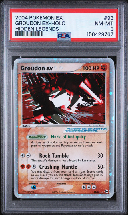 Pokemon Hidden Legends Ultra Rare Groudon ex #93 PSA 8、ToyWiz、kayou