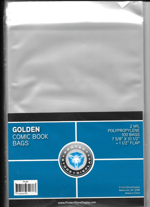 Comic Supplies Golden 7 5/8-Inch x 10 1/2-Inch Comic Book Bags 100 Count、ToyWiz、kayou