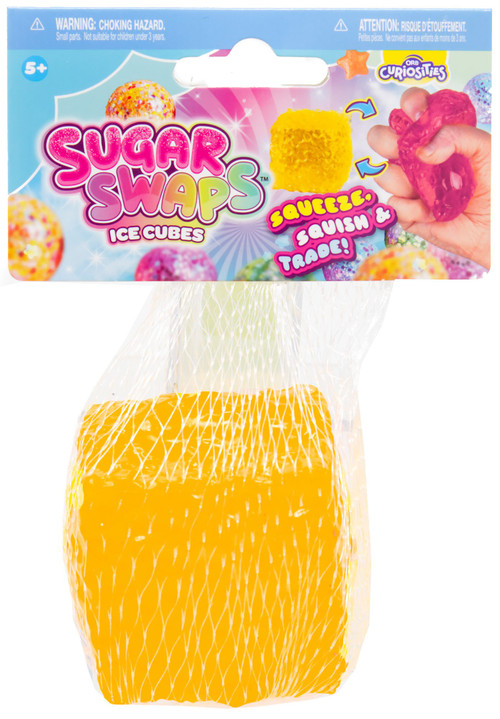 Sugar Swaps Ice Cubes ORANGE 2-Inch Squishy Squeeze Toy、ToyWiz、kayou