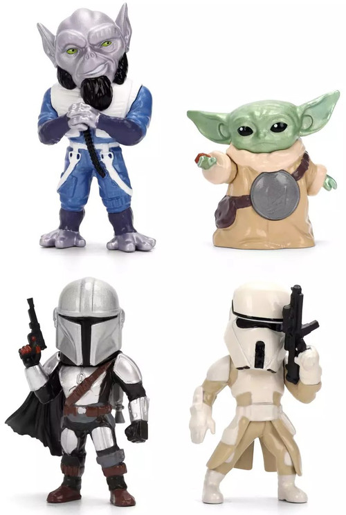 Star Wars The Mandalorian & Grogu Metalfigs Din Djarin, Mandalorian, Imperial Remnant AT-RT Driver, Zeb Orrelios & Grogu Exclusive 2.5-Inch Diecast Figure 4-Pack、ToyWiz、kayou