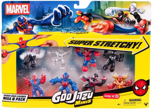 Heroes of Goo Jit Zu Marvel MINIS Spider-Man Legends Exclusive 2.5-Inch Figure Mega 8-Pack Secret Wars Spider-Man, Invisible Miles Morales, Iron Spider-Man, Spider-Man, Spider Man 2099, Miles, Spider Punk & Gwen、ToyWiz、kayou