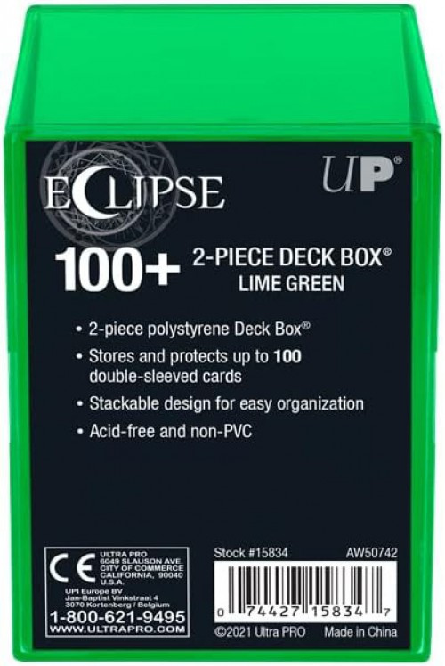 Ultra Pro Eclipse Card Supplies Lime Green 2-Piece Deck Box - ToyWiz