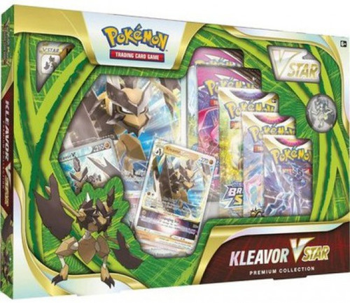 Pokemon Sword & Shield Kleavor VSTAR Premium Collection 5 Booster Packs, 2 Etched Promo Cards, Oversize Card, Pin & More、ToyWiz、kayou