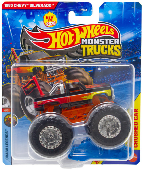 Hot Wheels Monster Trucks Crash Legends 1983 Chevy Silverado Diecast Car、ToyWiz、kayou