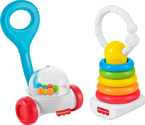 Fisher Price Rattle Teether Newborn Classics 2-Pack、ToyWiz、kayou