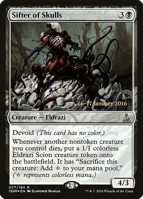 MtG Trading Card Game Oath of the Gatewatch Rare Sifter of Skulls #77 Prerelease Foil、ToyWiz、kayou