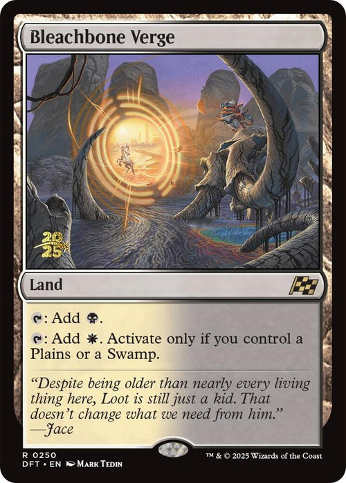 MtG Aetherdrift Rare Bleachbone Verge #250 Prerelease Foil、ToyWiz、kayou