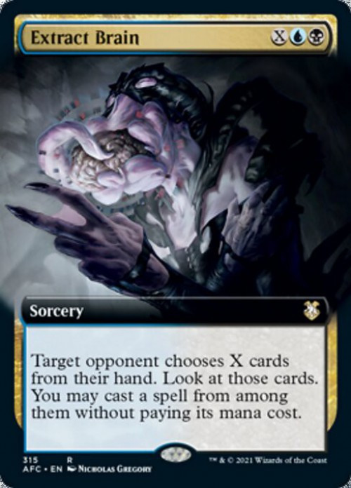 MtG Trading Card Game Adventures in the Forgotten Realms Commander Rare Extract Brain #315 Borderless、ToyWiz、kayou