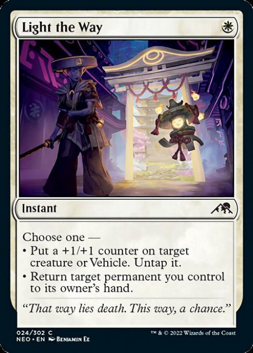 MtG Trading Card Game Kamigawa Neon Dynasty Common FOIL Light the Way #24、ToyWiz、kayou