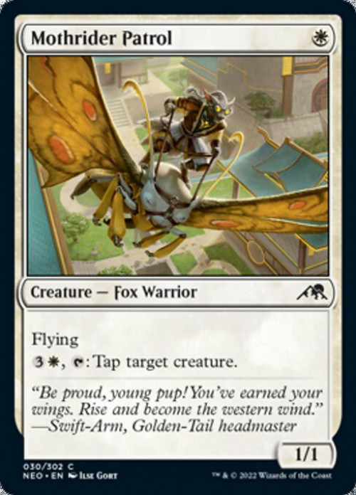 MtG Trading Card Game Kamigawa Neon Dynasty Common FOIL Mothrider Patrol #30、ToyWiz、kayou