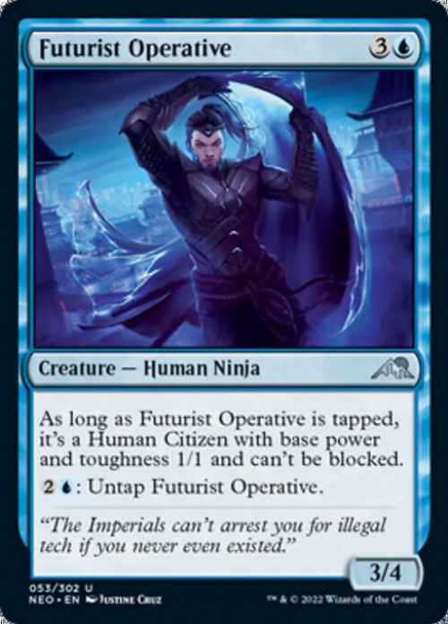 MtG Trading Card Game Kamigawa Neon Dynasty Uncommon FOIL Futurist Operative #53、ToyWiz、kayou