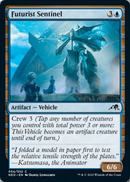 MtG Trading Card Game Kamigawa Neon Dynasty Common FOIL Futurist Sentinel #54、ToyWiz、kayou