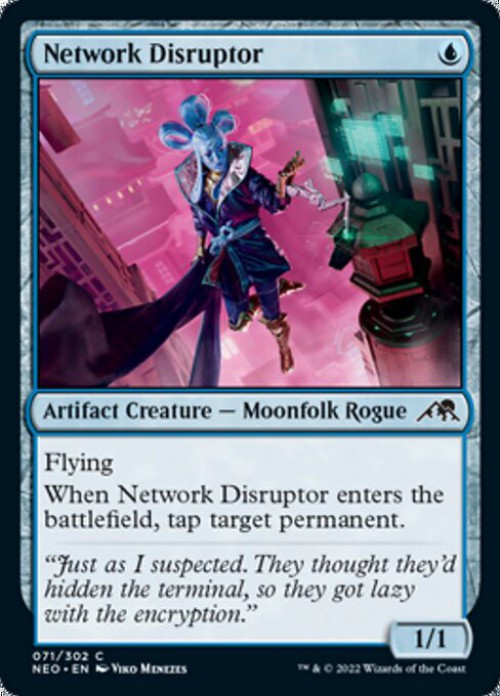 MtG Trading Card Game Kamigawa Neon Dynasty Common FOIL Network Disruptor #71、ToyWiz、kayou