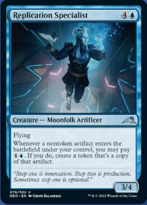 MtG Trading Card Game Kamigawa Neon Dynasty Uncommon FOIL Replication Specialist #76、ToyWiz、kayou
