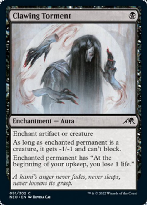 MtG Trading Card Game Kamigawa Neon Dynasty Common FOIL Clawing Torment #91、ToyWiz、kayou