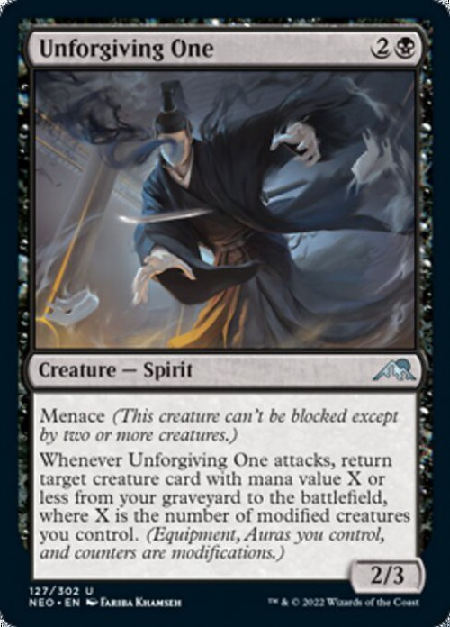 MtG Trading Card Game Kamigawa Neon Dynasty Uncommon FOIL Unforgiving One #127、ToyWiz、kayou