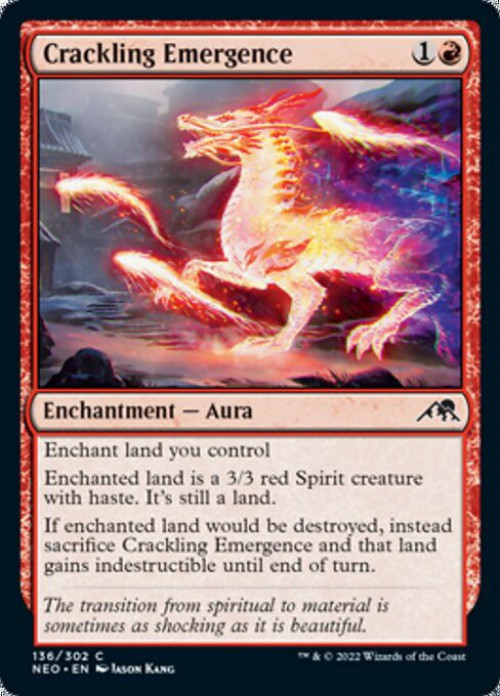 MtG Trading Card Game Kamigawa Neon Dynasty Common FOIL Crackling Emergence #136、ToyWiz、kayou