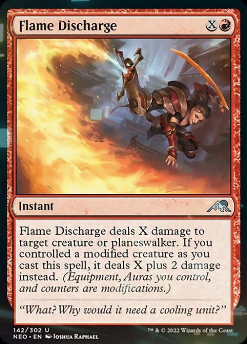 MtG Trading Card Game Kamigawa Neon Dynasty Uncommon FOIL Flame Discharge #142、ToyWiz、kayou
