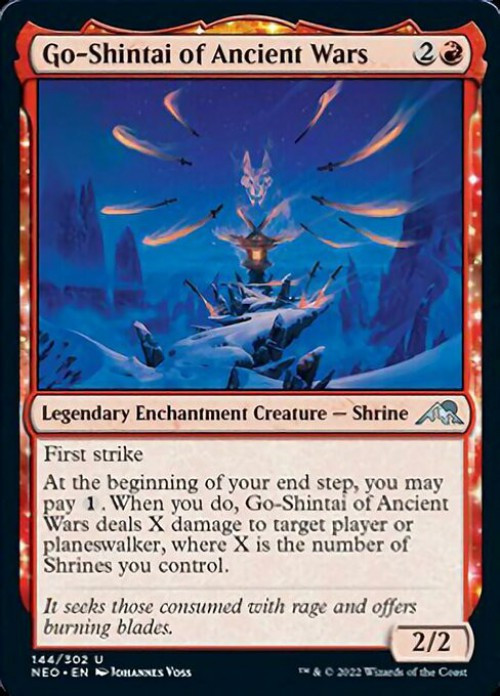 MtG Trading Card Game Kamigawa Neon Dynasty Uncommon FOIL Go-Shintai of Ancient Wars #144、ToyWiz、kayou