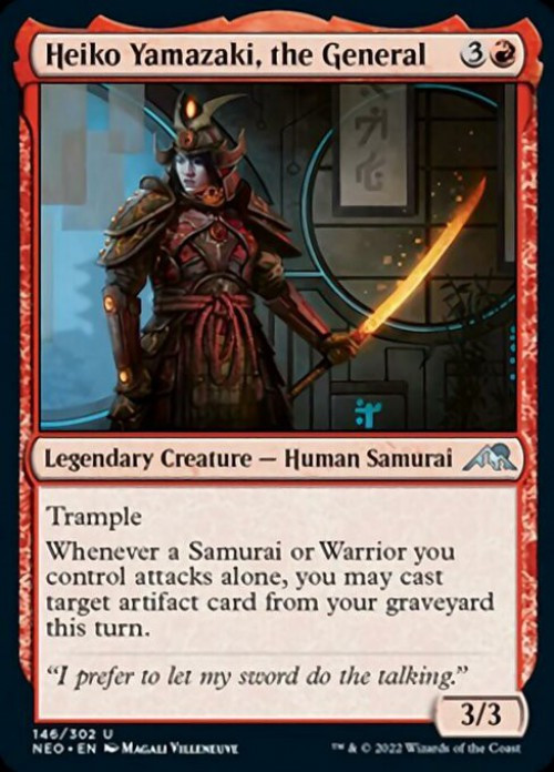 MtG Trading Card Game Kamigawa Neon Dynasty Uncommon FOIL Heiko Yamazaki, the General #146、ToyWiz、kayou