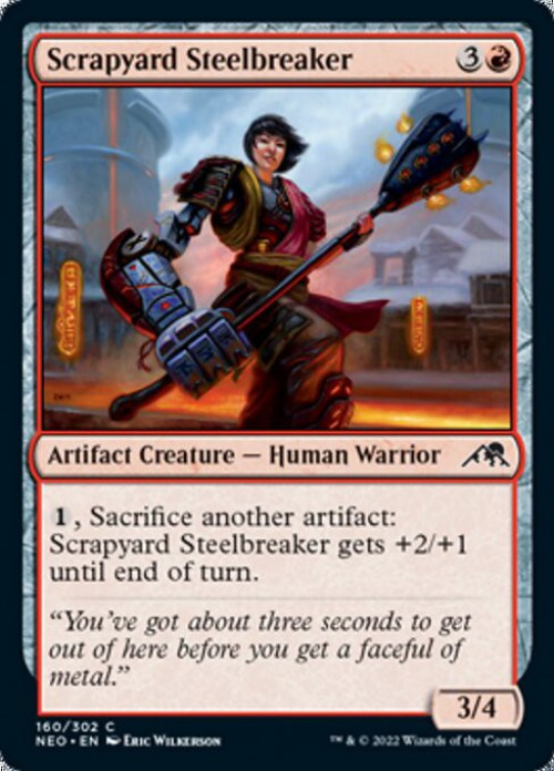 MtG Trading Card Game Kamigawa Neon Dynasty Common FOIL Scrapyard Steelbreaker #160、ToyWiz、kayou