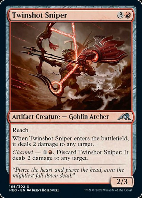 MtG Trading Card Game Kamigawa Neon Dynasty Uncommon FOIL Twinshot Sniper #168、ToyWiz、kayou