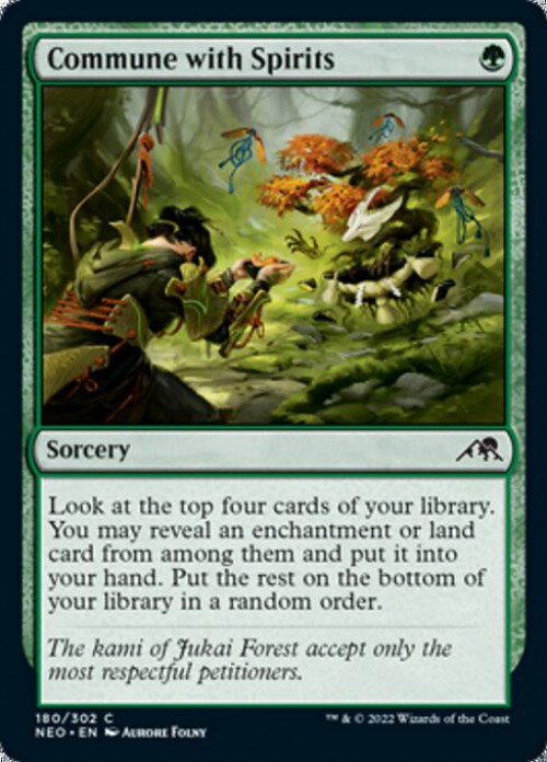 MtG Trading Card Game Kamigawa Neon Dynasty Common FOIL Commune with Spirits #180、ToyWiz、kayou