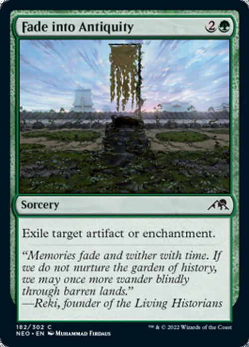 MtG Trading Card Game Kamigawa Neon Dynasty Common FOIL Fade into Antiquity #182、ToyWiz、kayou