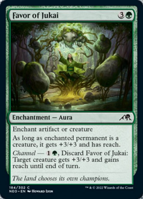 MtG Trading Card Game Kamigawa Neon Dynasty Common FOIL Favor of Jukai #184、ToyWiz、kayou