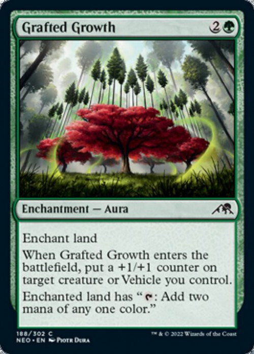 MtG Trading Card Game Kamigawa Neon Dynasty Common FOIL Grafted Growth #188、ToyWiz、kayou